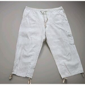 Columbia Women's Capri Pants Linen/cotton Size L Hiking Casual Weekend Lounge